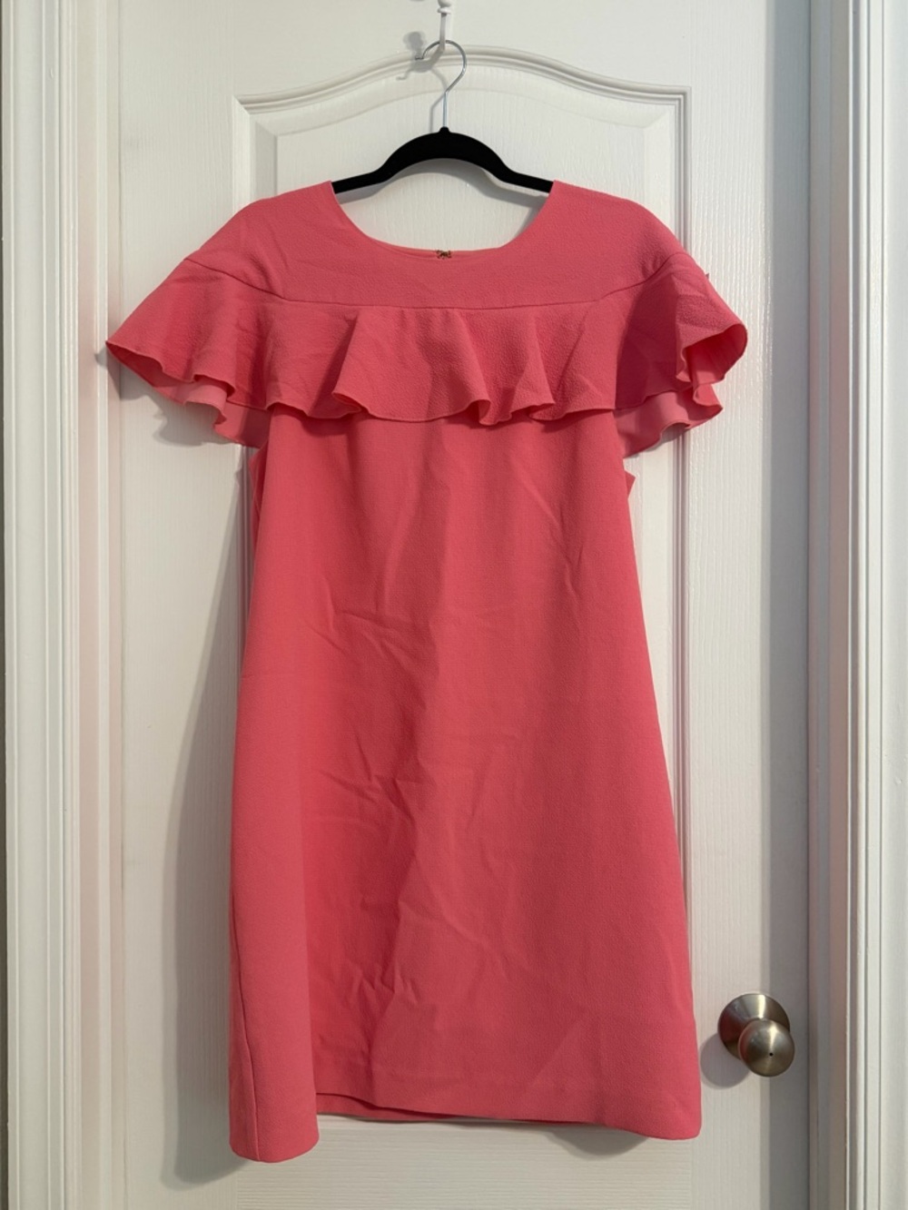 Trina Turk Coral Pink Charleston Ruffled A-Line Dress Sz 10